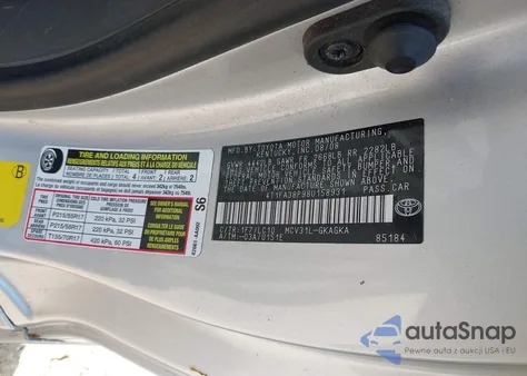 2008 Toyota Camry Solara Sle from USA, damaged, VIN 4T1FA38P98U158931